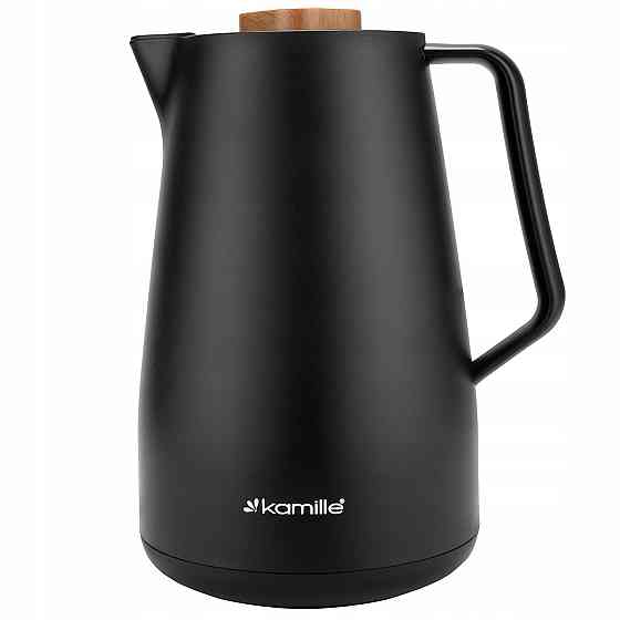 Термос конференционный 1,5л пластиковый со стеклянной колбой КМ 2011BL черный Одеса