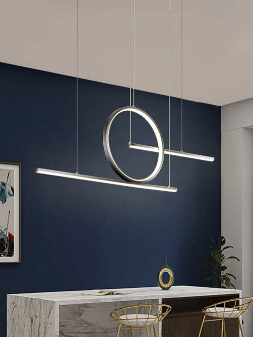 Люстра стельова LED MJ24C-900-bk-k Чорний 35-150х5х70 см. Київ - зображення 1