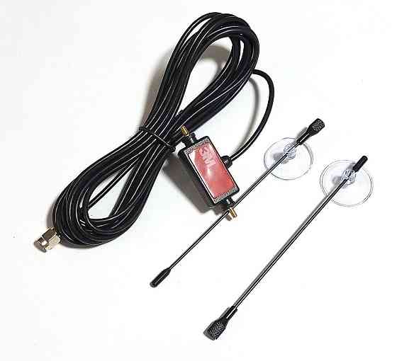 405-530MHz антенна дипольная 5dBi, до 50 Вт, кабель 3 м RG174 SMA-male, с присосками (10823) Дніпро