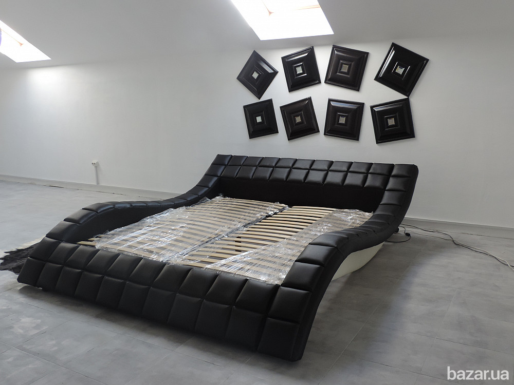 Кожаная двуспальная кровать Alibi с подсветкой. двоспальне ліжко Київ - зображення 8