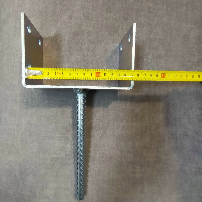 Опора деревяного бруса 100х150х100х4мм кронштейн підпятник тримач з винтом d 18 закладна під з Нововолинськ - зображення 1