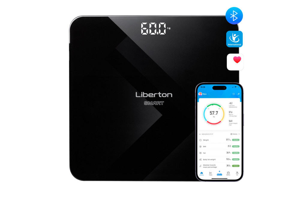 Весы напольные Liberton LBS-0818 Smart 180 кг черные Київ - зображення 1