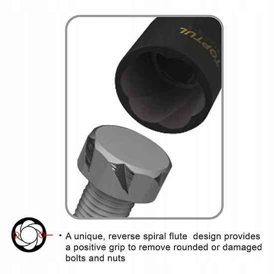 Набор головок для поврежденных гаек на планке TOPTUL 1/2" 9 ед. GAAG0903 Харків