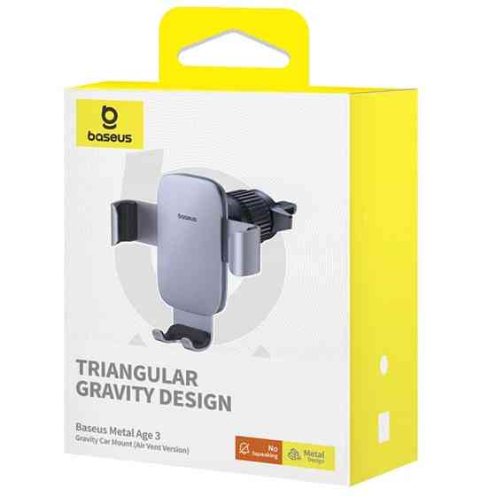 Автодержатель Baseus Metal Age 3 Gravity Car Mount (Air Outlet Version) (C40467600) Херсон