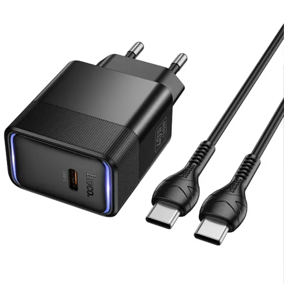 МЗП Hoco CS113A Lounge PD40W (1USB-C) + кабель Type-C to Type-C (Black) Львів