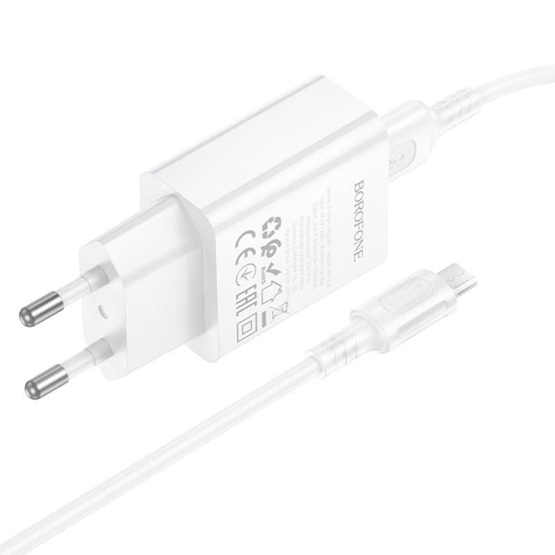 СЗУ Borofone BA110A Lemi 7.5W (1USB-A) + кабель USB to MicroUSB Херсон - зображення 4