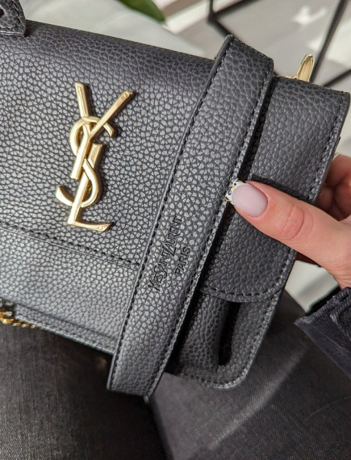 Стильна жіноча сумка крос боді AN114 Yves Saint-Laurent LUX чорна Одеса - зображення 2