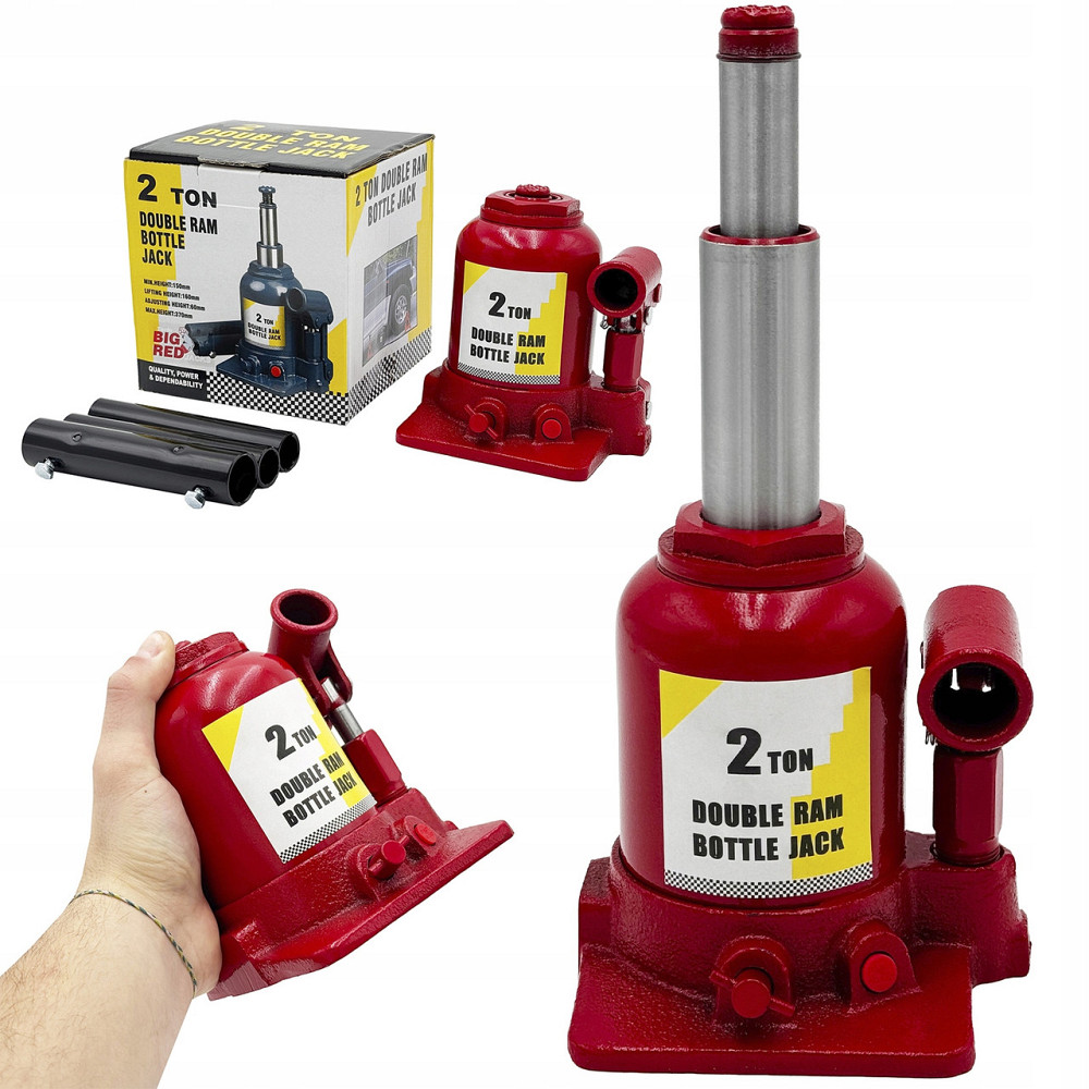 Домкрат гидравлический бутылочный низкий двухступенчатый 2 т 150–370 мм TORIN TF0202 Харків - зображення 3