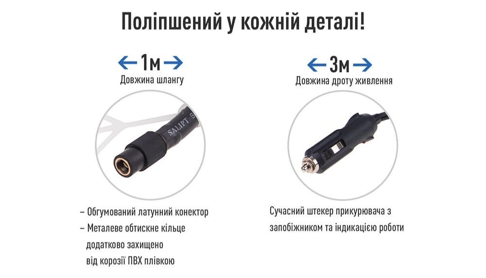 Автокомпресор Vitol К-60 150 psi 15 A 40 л ліхтар прикурювач (К-60) Раздельная - изображение 6