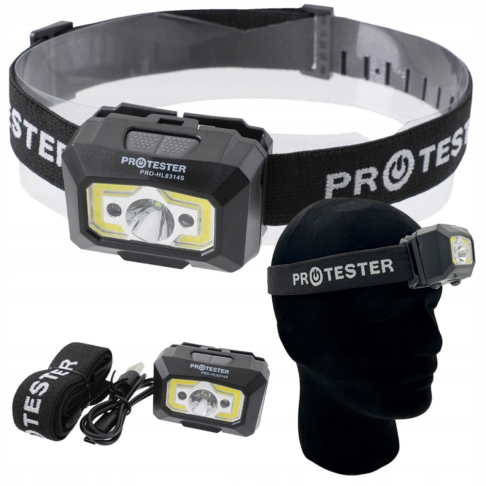 Фонарик налобный светодиодный (LED+COB) PROTESTER PRO-HL0314S Харків - зображення 1