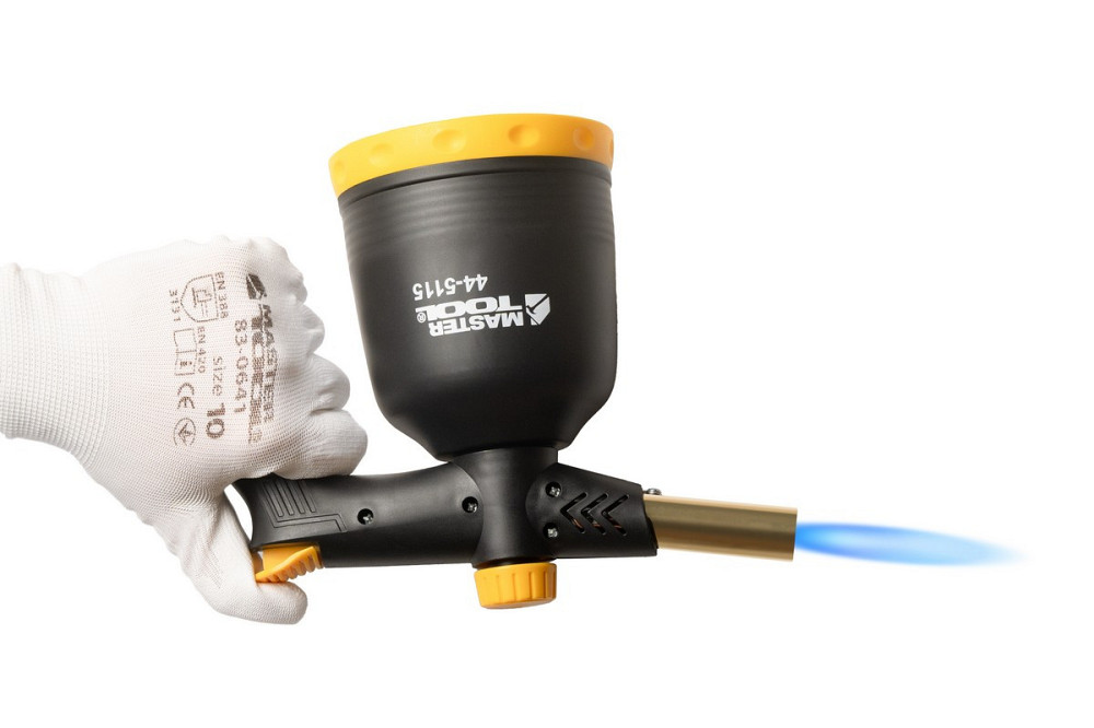 Лампа газовая паяльная MASTERTOOL пьезоподжиг/вращение 360° Ø 20.2 мм/1300°С 1.7 кВт 123 г/час 44-51 Харків - зображення 9