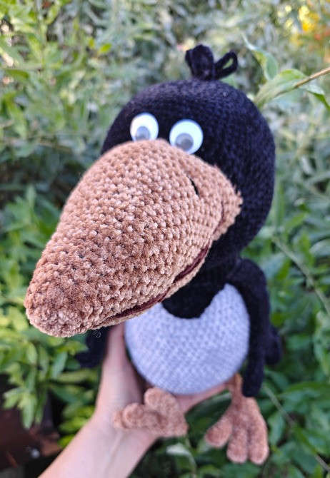 Пташка птиця велика Ворона чорна іграшка в'язана крючком м'яка ручна робота Нововолынск - изображение 1