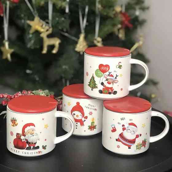 Кружка з кришкою та ложкою OLens Новий рік 7465-4 350 мл Київ