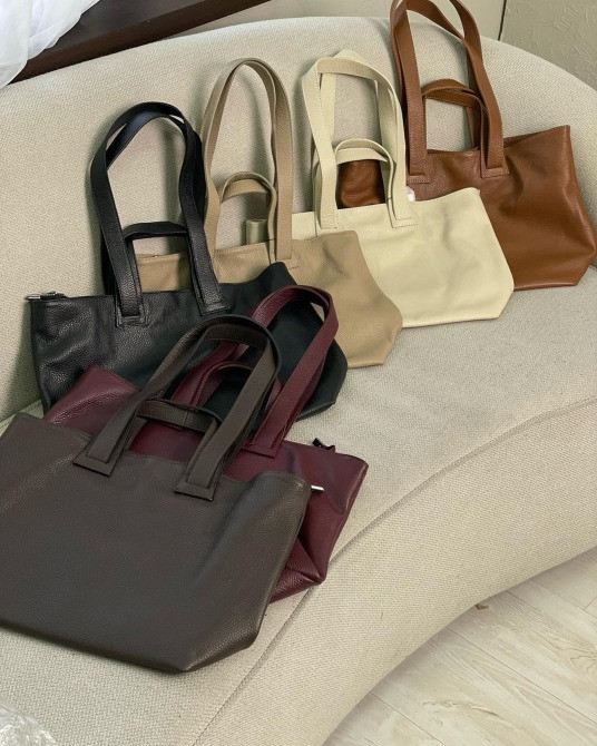 Итальянская кожаная сумка шопер А4 тауп коричневая TS000100 Киев - изображение 3