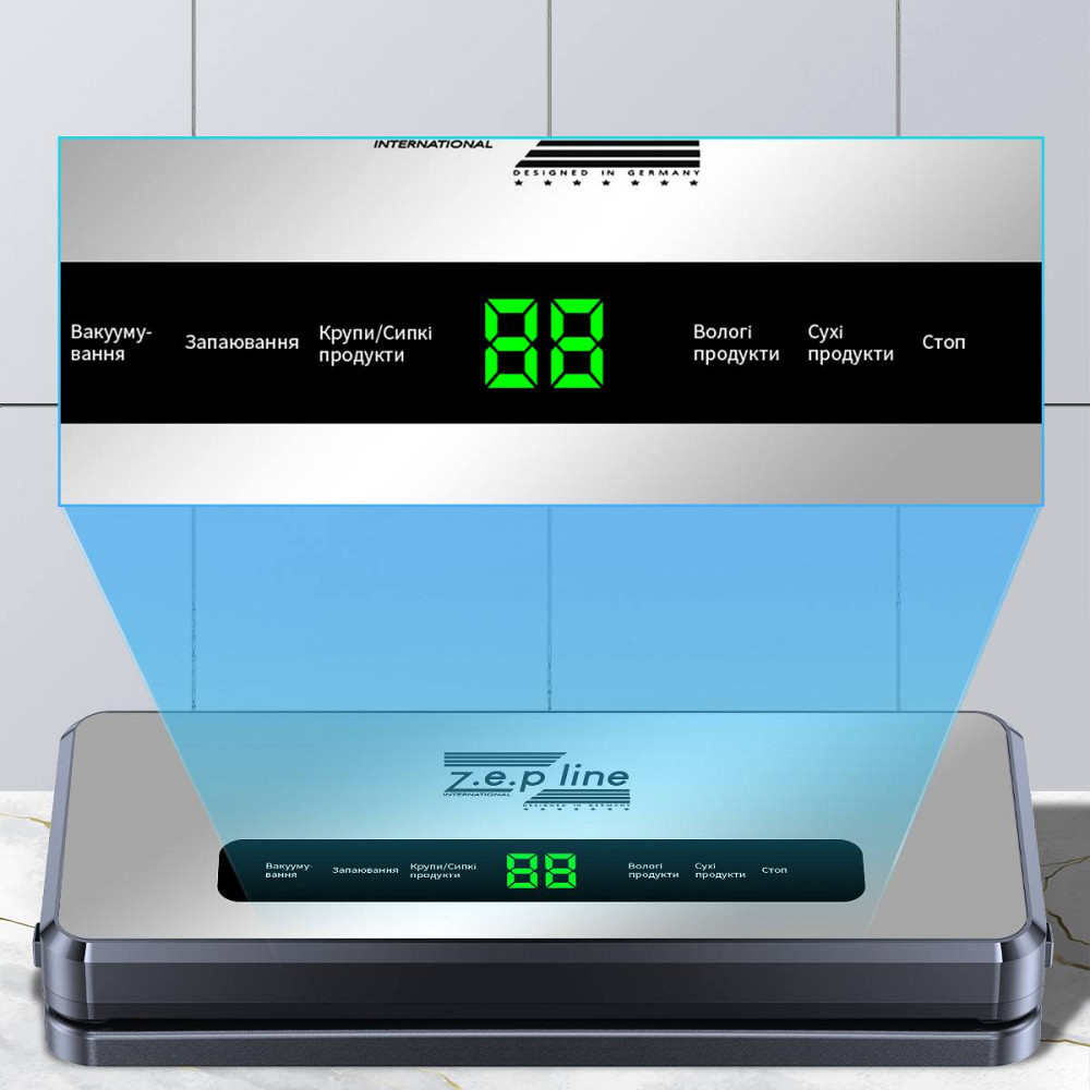 Вакууматор с 20 вакуумными пакетами и рулоном Zepline ZP-00358 200 Вт серебристый Київ - зображення 2