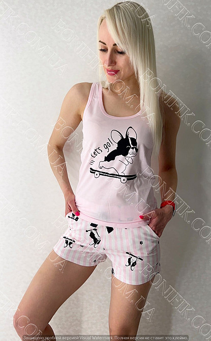 Комплект женской пижамы (майка и шорты) "Roksana" (12276) (арт. 1637) Кривий Ріг - зображення 1