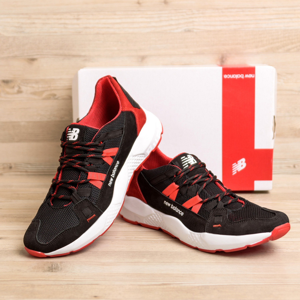 Мужские летние кроссовки сетка New Balance Black Red Киев - изображение 6