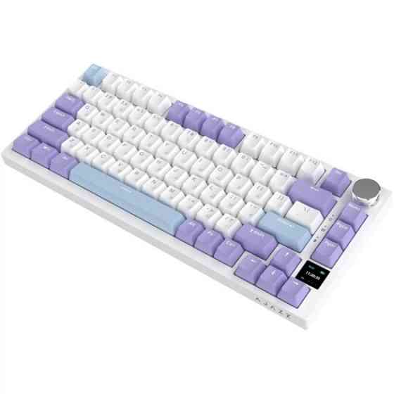 Клавиатура беспроводная Ajazz Pro Flying Fish Switch Purple AK820PRO-FF-PWB белая с фиолетовым Киев