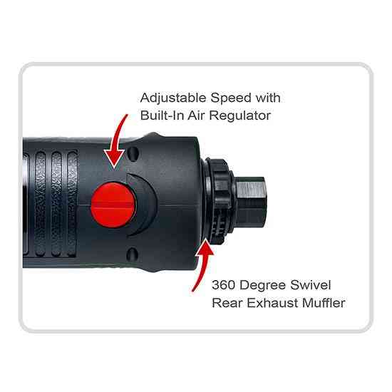 Пневмодрель реверсивная 3/8" (4000об/мин; самозажимной патрон)  TOPTUL KAQC1240 Харьков