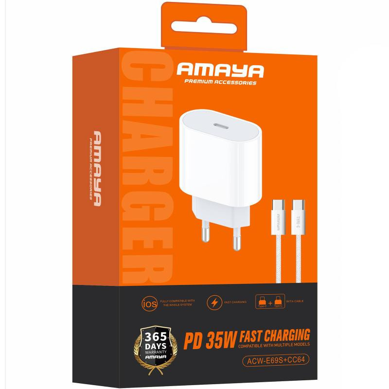 СЗУ Amaya E69S PD35W (1USB-C) + кабель Type-C to Type-C Херсон - зображення 2