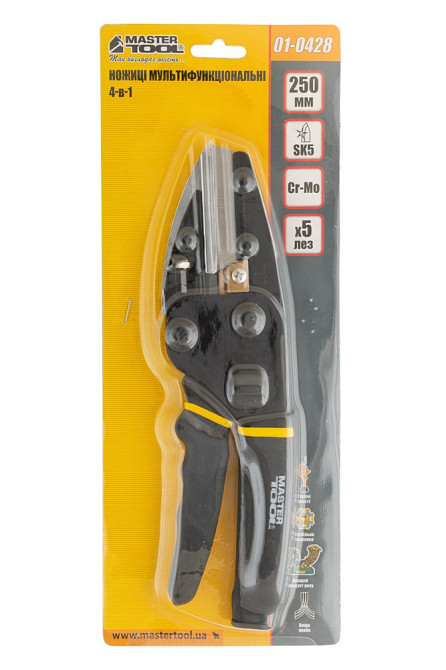 Ножницы мультифункциональные MASTERTOOL 4-в-1 ножницы/секатор/кабелерез/нож 250 мм 01-0428 Харків - зображення 4