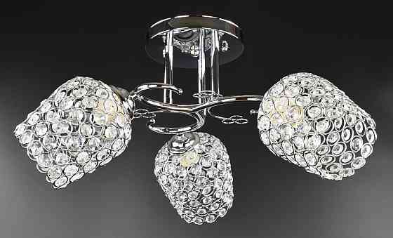 Люстра стельова на 3 лампочки 2229/3B-ch Хром 26х43х43 см. Київ