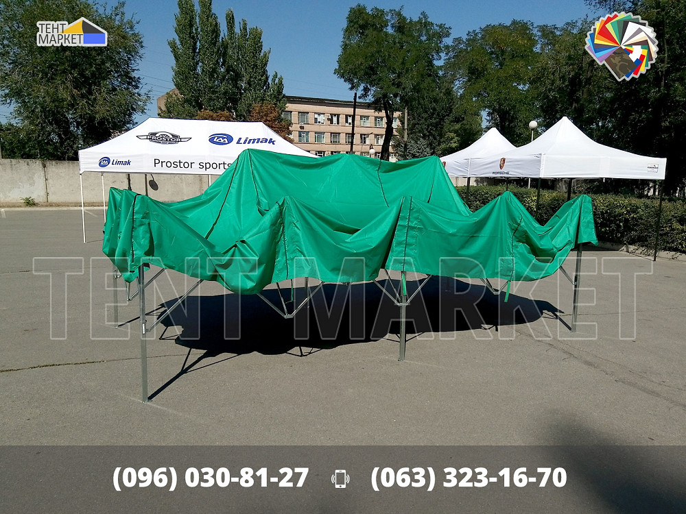 6х3 Зеленый Шатер раздвижной гармошка тент трансформер Продажа Доставка Запорожье - изображение 3