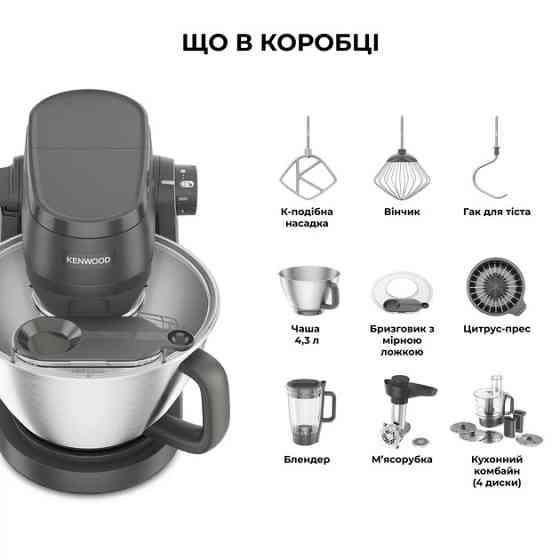 Кухонная машина Kenwood Multi Tasker KHC30.070GY 1000 Вт серая Киев