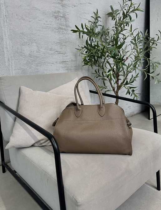 Шкіряна сумка-шопер для жінок — великий формат, ремінець на плече тауп TS00385 Киев - изображение 1