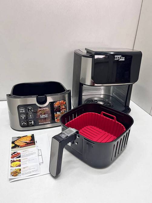 Аэрогриль мультипечь на два тэна со съемной корзинкой с силиконовой формой Zepline ZP-00235 12 л 420 Киев - изображение 6