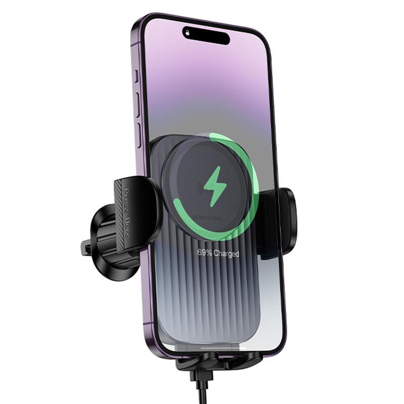 Автодержатель с БЗУ Borofone BH221 Path 15W (air outlet) Херсон - изображение 3