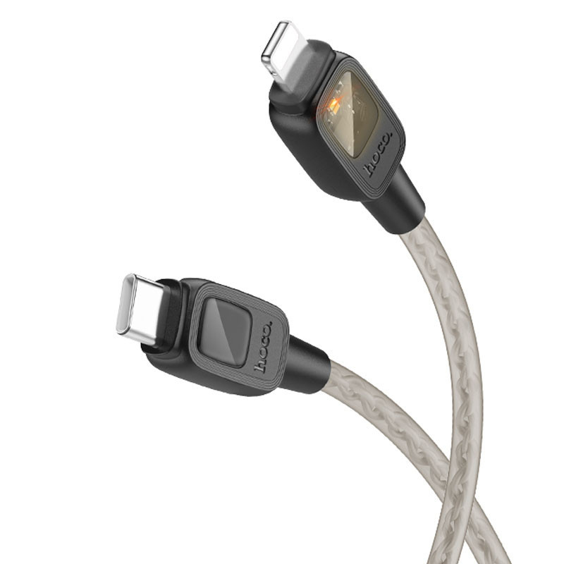 Дата кабель Hoco U124 Stone silicone power-off Type-C to Lightning (1.2m) Херсон - зображення 2