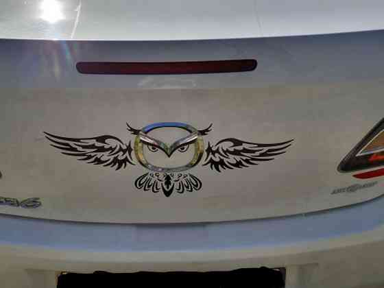 Наклейка на авто Сова на задний значок автомобиля для Mazda 2, 3, 5, 6, CX-3, CX-5, CX-7, MX-3 Бориспіль