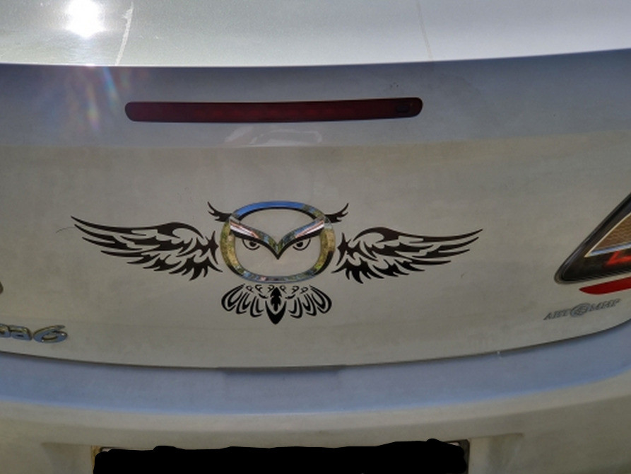 Наклейка на авто Сова на задний значок автомобиля для Mazda 2, 3, 5, 6, CX-3, CX-5, CX-7, MX-3 Бориспіль - зображення 5