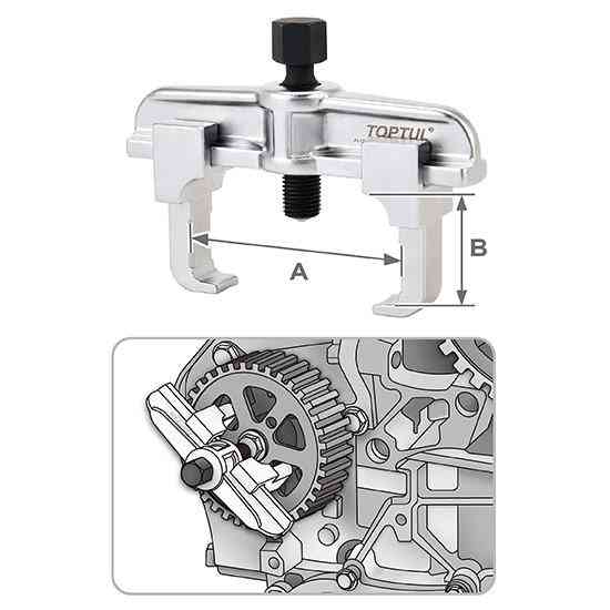 Набор съёмников шкива распредвала VAG, 5ед. (VW/Audi/Skoda/SEAT, для 5/6-лучевых шкивов)  TOPTUL JGA Харків