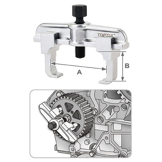 Набор съёмников шкива распредвала VAG, 5ед. (VW/Audi/Skoda/SEAT, для 5/6-лучевых шкивов)  TOPTUL JGA Харків - зображення 2