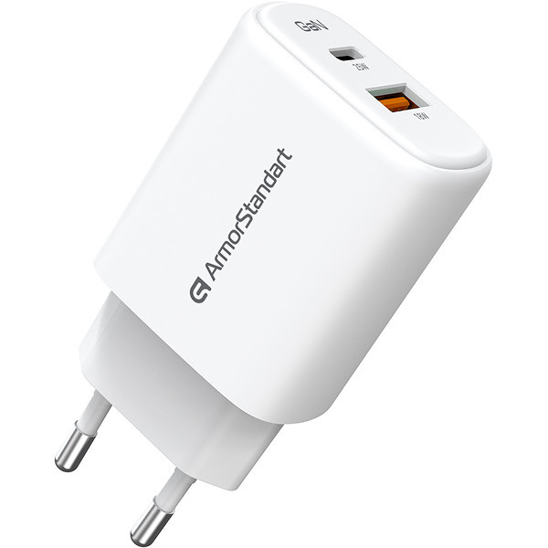 Зарядний пристрій ArmorStandart AR-T252WEU 25W GaN Type-C+USB White (ARM89532) Харьков - изображение 6