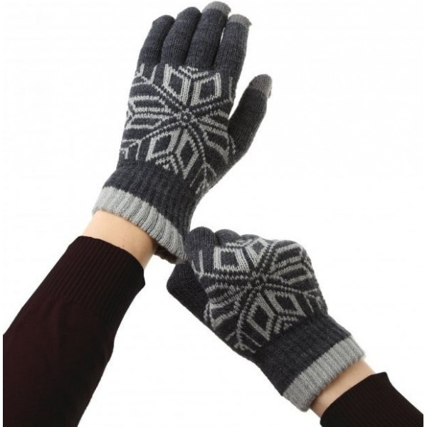 Рукавички ArmorStandart Touch Gloves Snowflake з орнаментом Light Grey Харьков - изображение 8