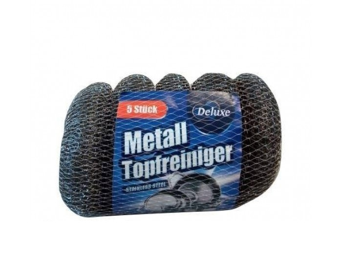 Губка кухонна Deluxe Metal-Topfreiniger 4260504880669 5 шт/уп срібляста Киев - изображение 1