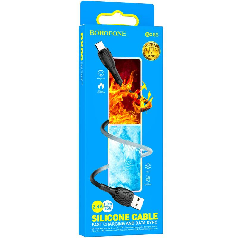 Дата кабель Borofone BX86 Advantage USB to MicroUSB 2.4A (1m) Херсон - зображення 2