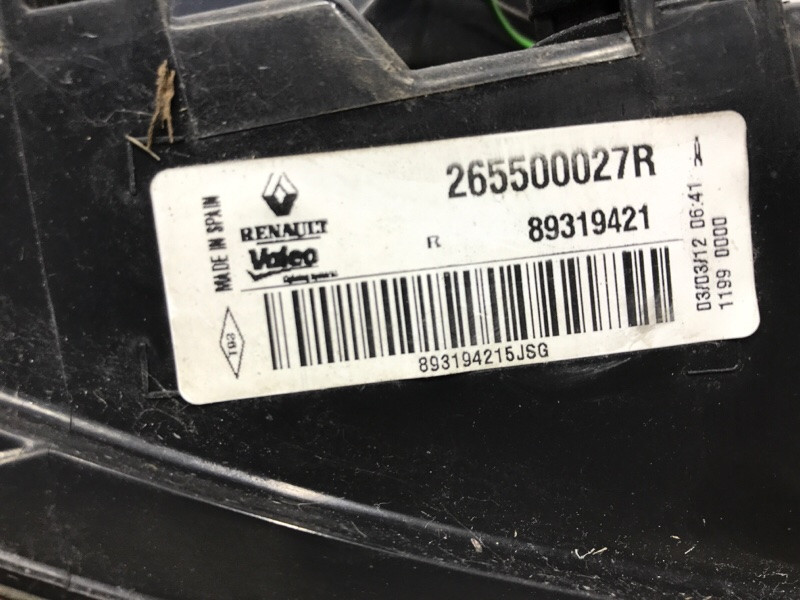 Фонарь задний внутренний правый Renault Megane 2009-2016 265500027R (Арт. 53735) Київ - зображення 8