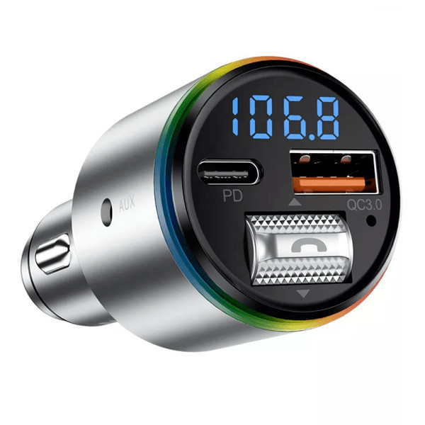 FM-трансмітер Proove FM Launcher Power Drive 30W (PD+QC3.0) Type-C+USB+AUX Silver (FMPD30110006) (Ко Харьков - изображение 2