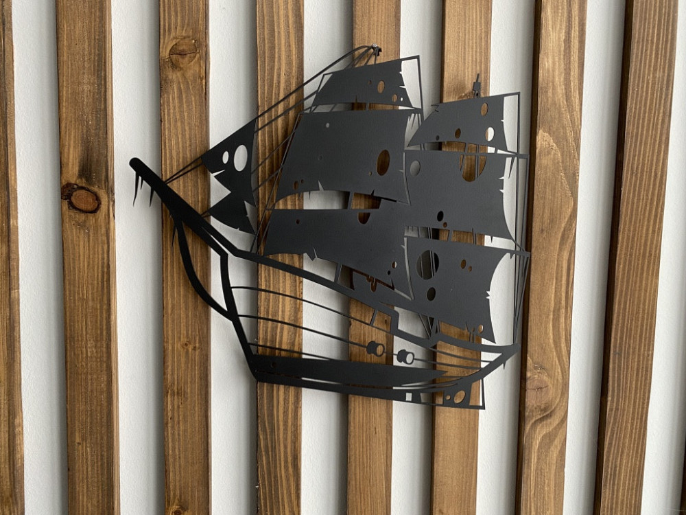 Настенный декор панно картина лофт из металла Корабль с парусами Киев - изображение 5