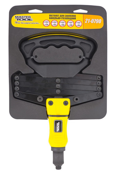 Пистолет для заклепок MASTERTOOL рычажно-складной 280-750 мм CrMo Ø 2.4/3.2/4.0/4.8/6.4 мм 21-0790 Харків - зображення 1