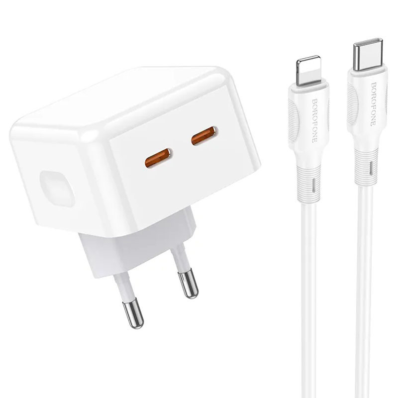 СЗУ Borofone BA76A Source PD35W (2USB-С) + кабель Type-C to Lightning Херсон - зображення 1