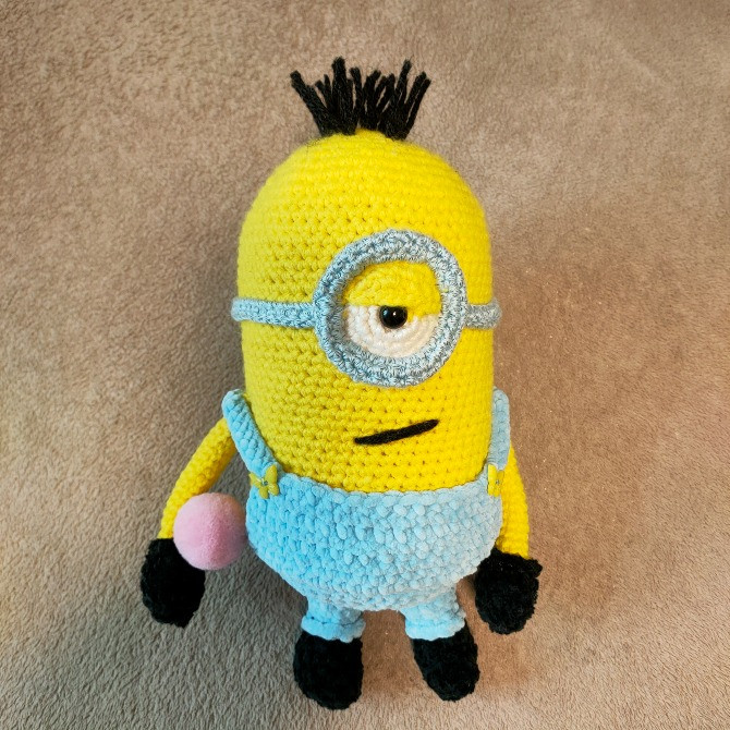 Міньон Стюарт іграшка в'язана жовта м'яка весела дитяча ручна робота Нововолинськ - зображення 1