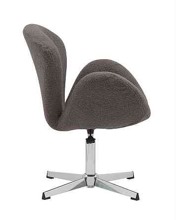 Крісло Сван сіра тканина букле тедді Дніпро