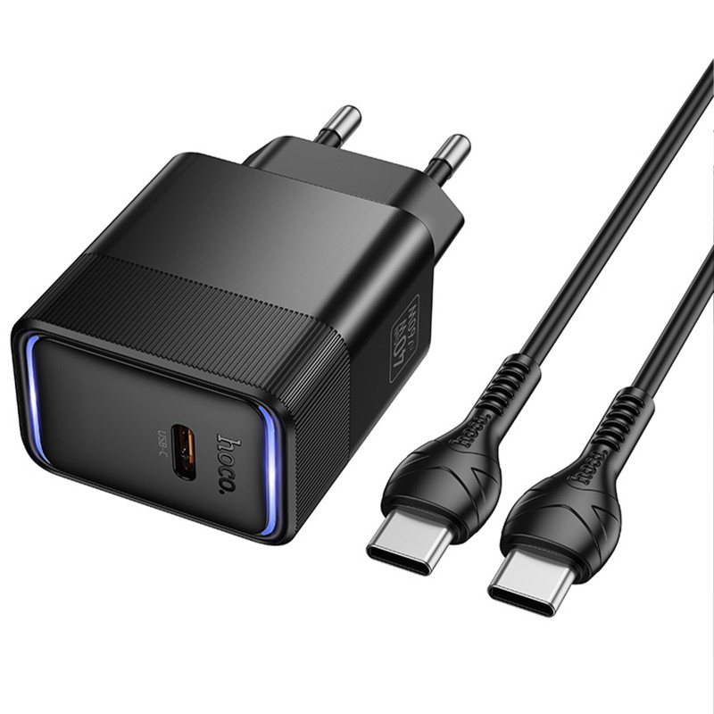 СЗУ Hoco CS113A Lounge PD40W (1USB-C) + кабель Type-C to Type-C Херсон - зображення 5
