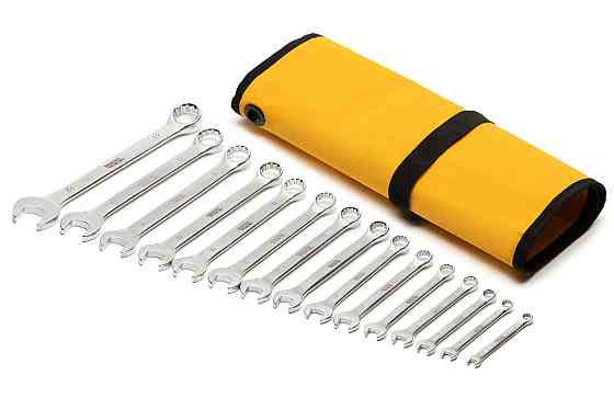 Ключи комбинированные MASTERTOOL SATIN FINISH набор 15 шт (6–19/22 мм) CrV DIN 3113 в чехле 71-2116 Харьков