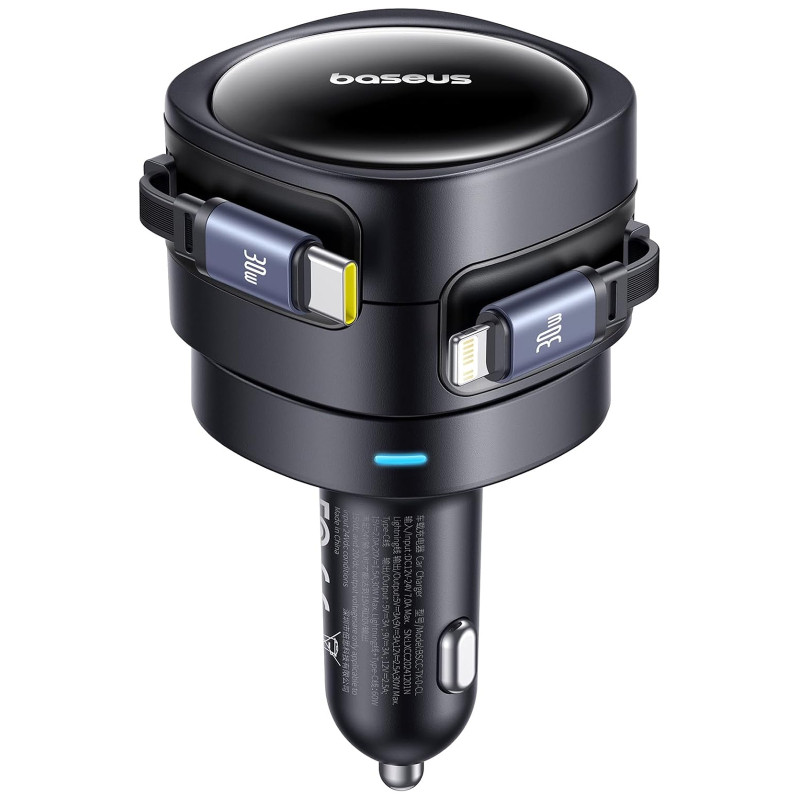 АЗУ Baseus Enjoyment Max PD60W with retractable cables (1USB-C/1L) (C00035507121) Херсон - зображення 2